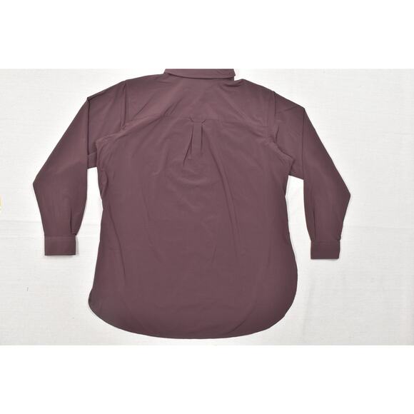 Duluth Trading Co. Women's 1X Plus Size Purple Polyester Blend Blouse Shirt - Picture 2 of 8